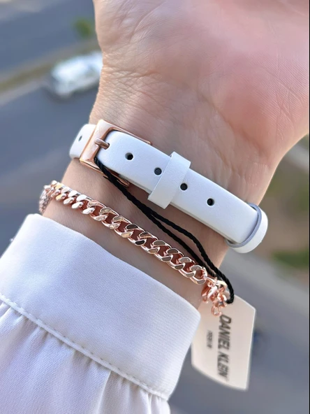 Daniel Klein Deri Kordon 30 Mt Suya Dayanıklı 2 Yıl Garantili Kadın Kol Saati+Bileklik BFG13943.5 - Resim 3