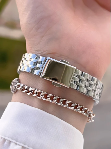 Ferrucci Çelik Kordon Kararma Renk Atma Yapmaz 2 Yıl Garantili Kadın Kol Saati+Bileklik F.03262.01 - Resim 3