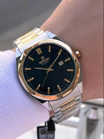 Reward Çelik Kordon 5 Atm Suya Dayanıklı Takvimli Kadran 2 Yıl Garantili Erkek Kol Saati WE.147131.4 - Resim 2