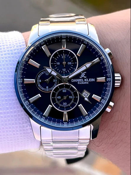 Daniel Klein Çelik Kordon Kronometreli Kadran Tasarımı 3 Atm Suya Dayanıklı Erkek Kol Saati 10602.13 - Resim 3