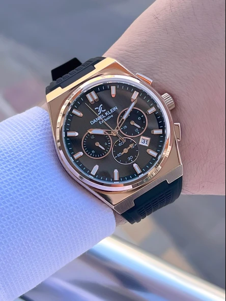 Daniel Klein Silikon Kordon İç Fonksiyonları Aktif 2 Yıl Garantili Erkek Kol Saati FG.DK10676.6 - Resim 2