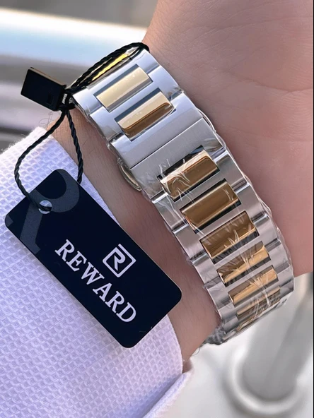 Reward Çelik Kordon 5 Atm Suya Dayanıklı Takvimli Kadran 2 Yıl Garantili Erkek Kol Saati WE.147131.4 - Resim 5