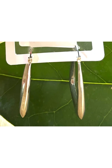 Monalisa Home Gümüş Renk Lüks Gösterişli Üçgen Küpe ürün görseli 1