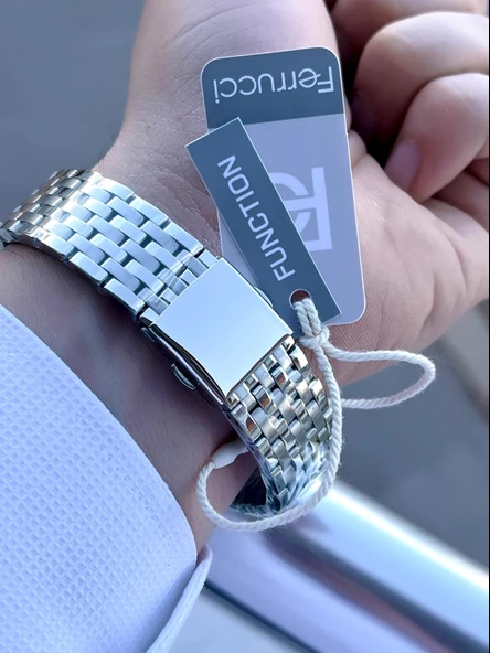 Ferrucci Çelik Kordon İç Fonksiyonları Aktif 30 Mt Suya Dayanıklı Erkek Kol Saati F.FG03550.04 - Resim 5