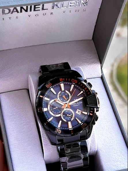 Daniel Klein Çelik Kordon Kronometreli Kadran Tasarımı 5 Atm Suya Dayanıklı Erkek Kol Saati 10034.N6 - Resim 5