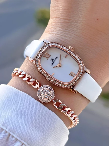 Daniel Klein Deri Kordon 30 Mt Suya Dayanıklı 2 Yıl Garantili Kadın Kol Saati+Bileklik BFG13943.5 ürün görseli