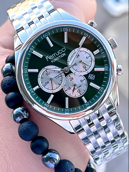 Ferrucci Çelik Kordon İç Fonksiyonları Aktif 30 Mt Suya Dayanıklı Erkek Kol Saati F.FG03550.02 ürün görseli
