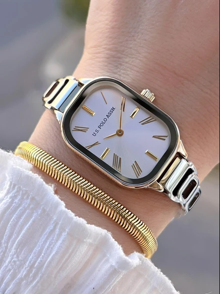 U.S.POLO ASSN Çelik Kordon 3 Atm Suya Dayanıklı Kadın Kol Saati+Bileklik Hediyeli USPA.2111.M04 ürün görseli