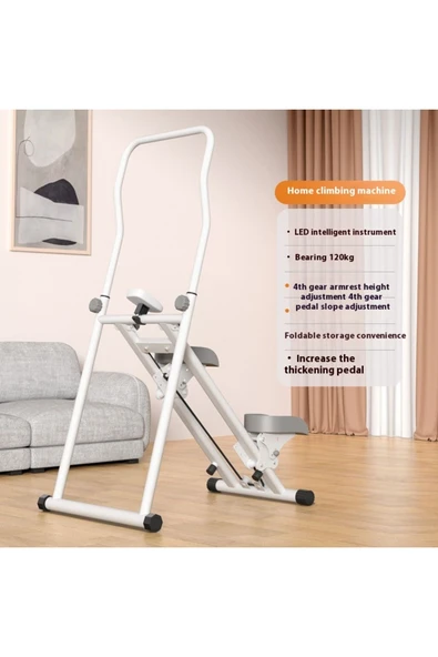 Katlanabilir Dikey Tırmanma Aleti – Yeni Versiyon Beyaz Renk Egzersiz Cihazı - 4