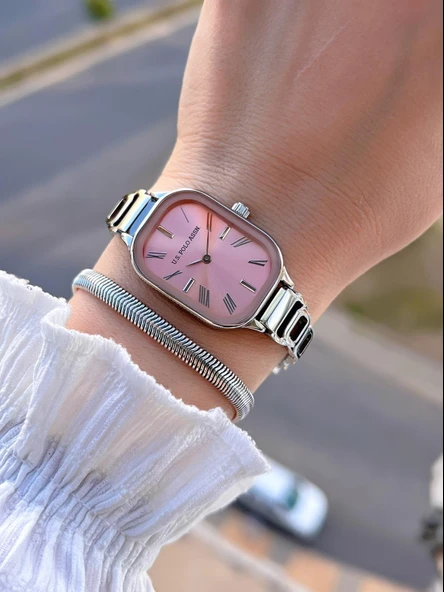 U.S.POLO ASSN Çelik Kordon 3 Atm Suya Dayanıklı Kadın Kol Saati+Bileklik Hediyeli USPA.2111.M02 - Resim 2