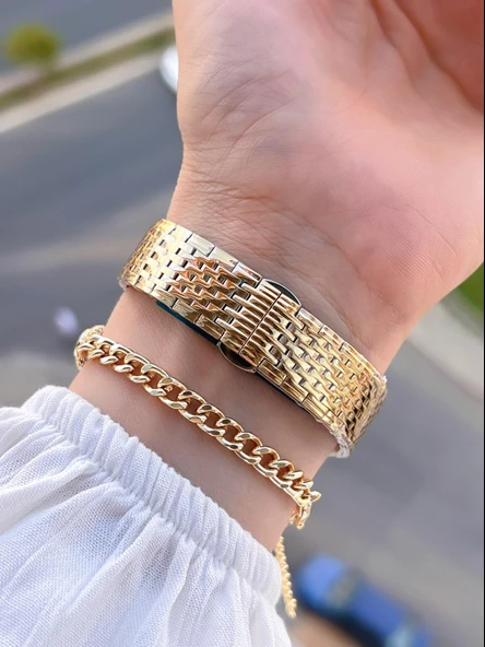 Homies Çelik Kordon 2 Yıl Garantili 30 Mt Suya Dayanıklı Kadın Kol Saati+Bileklik HM.B24513S.3 - Resim 3