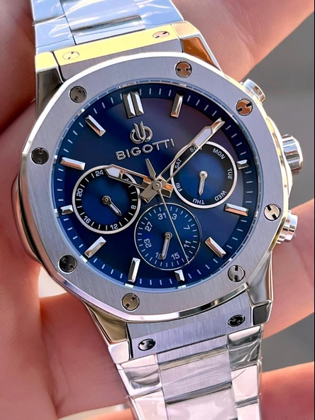 Bigotti Özel Kutulu Nişan Ve Damat Saati 2 Yıl Garantili İç Fonksiyonları Aktif Erkek Kol Saati BX03 - Resim 4