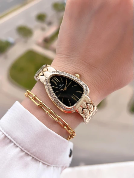 Coliseum Özel Tasarım Vintage Seri Kadın Kol Saati+ Bileklik Hediyeli CL8307.M3 - Resim 2