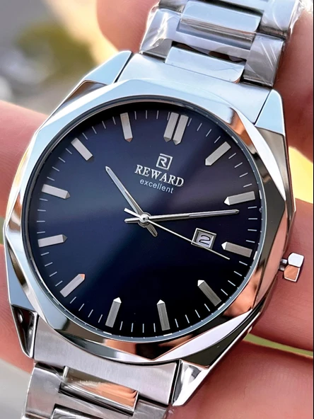 Reward Çelik Kordon 5 Atm Suya Dayanıklı Takvimli Kadran 2 Yıl Garantili Erkek Kol Saati WE.147131.2 - Resim 3