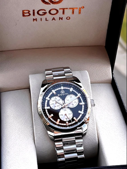 Bigotti Özel Kutulu Nişan Ve Damat Saati 2 Yıl Garantili İç Fonksiyonları Aktif Erkek Kol Saati XB02 - Resim 6