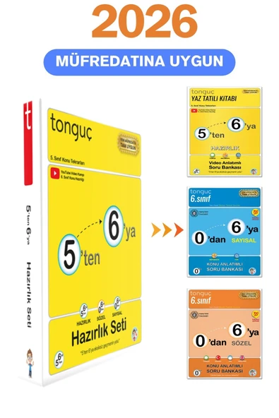 Tonguç Yayınları 5'ten 6'ya Hazırlık Seti - Tüm Dersler - Tonguç Yayınları ürün görseli 1