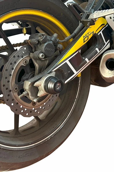 NK MOTORS Yamaha MT-07 2014-2024 Uyumlu Ön Arka Aks Koruma Takoz Seti - 5