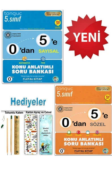 Tonguç Yayınları 2025 - 5. Sınıf 0'dan 5'e Tüm Dersler Konu Anlatımlı Soru Bankası Seti