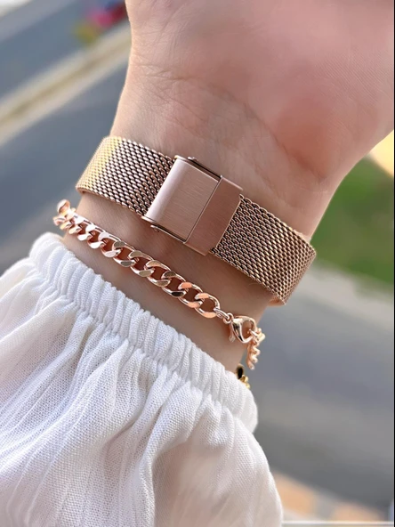 Ferrucci Çelik Kordon 2 Yıl Garantili Yeni Sezon 30 Mt Suya Dayanıklı Kadın Kol Saati B.03412.M04 - Resim 3