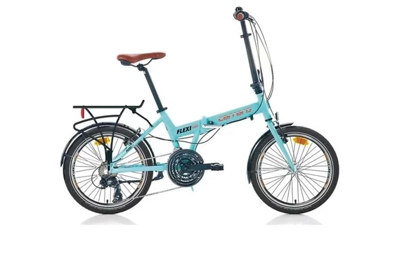 CARRARO FLEXI 121 KATLANIR BİSİKLET 350H V 20 JANT 21 VİTES MAT TURKUAZ SİYAH BAKIR ürün görseli 1