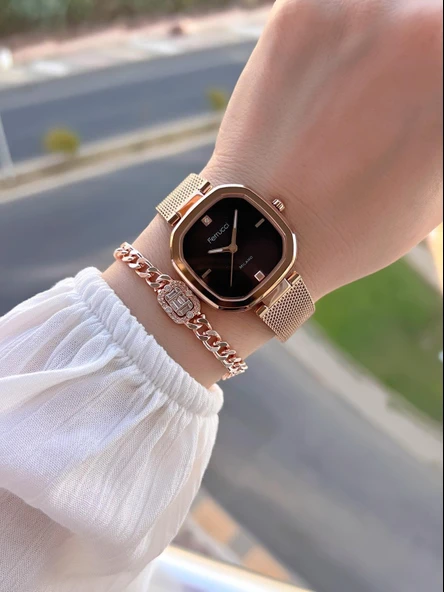 Ferrucci Çelik Kordon 2 Yıl Garantili Yeni Sezon 30 Mt Suya Dayanıklı Kadın Kol Saati B.03412.M04 - Resim 2