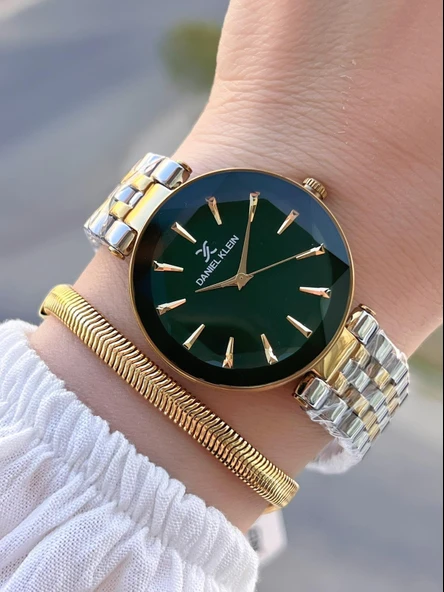 Daniel Klein Özel Kesme Camlı 3 Atm Suya Dayanıklı 2 Yıl Garantili Kadın Kol Saati+Bileklik V.92601.4 ürün görseli