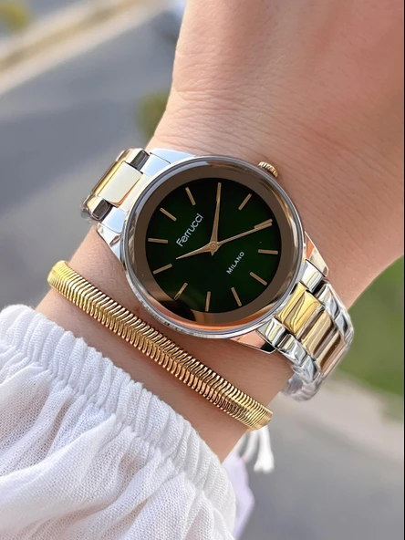 Ferrucci Çelik Kordon 2 Yıl Garantili Yeni Sezon 30 Mt Suya Dayanıklı Kadın Kol Saati B.03412.M02 ürün görseli