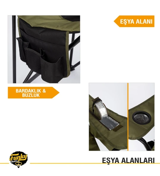 Big Boy Katlanabilir XL Kamp Sandalyesi-Haki - Resim 6