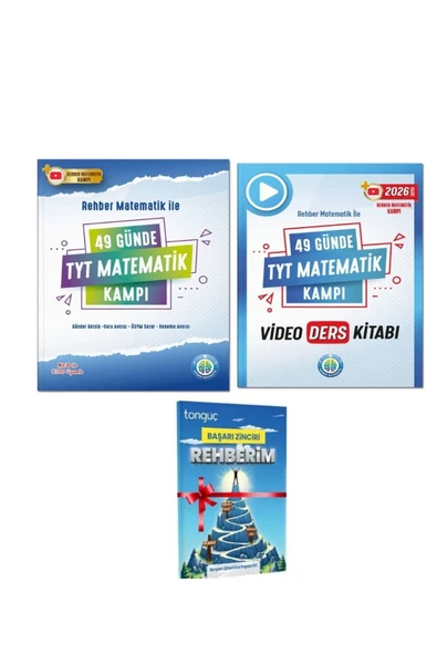 REHBER MATEMATİK YAYINLARI 49 Günde Tyt Matematik Kampı Ve Tyt Matematik Video Ders Kitabı Başarı Zinciri Rehberim Hediyeli