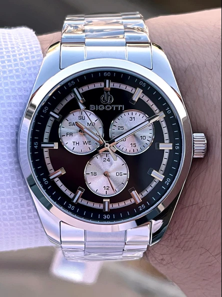 Bigotti Özel Kutulu Nişan Ve Damat Saati 2 Yıl Garantili İç Fonksiyonları Aktif Erkek Kol Saati XB02 - Resim 3