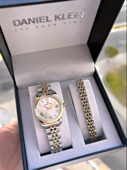 Daniel Klein Vip Seri Çelik Kordon Ve Çelik Bileklik Hediyeli 2 Yıl Garantili Cift Saati CF.10887C2 - Resim 5
