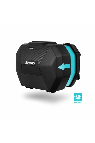 Shad Motosiklet Çanta - Topcase - Shad Sh38X Yan Çanta Seti Expandable Genişleyebilir Carbon 38Lt - 2