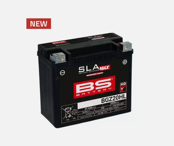 Bs BGZ20HL Sla Max 2018-2023 Honda Goldwing GL 1800 DCT Uyumlu Akü Jel Akü