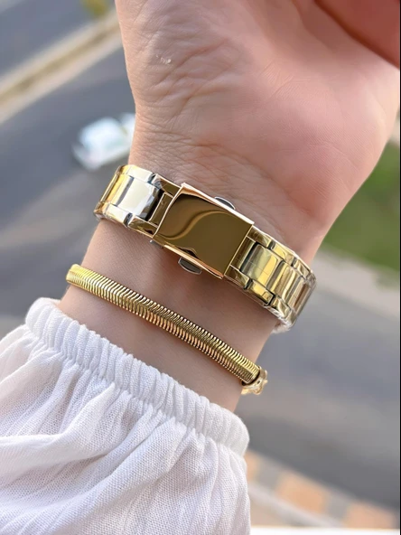 Ferrucci Çelik Kordon 2 Yıl Garantili 3 Atm Suya Dayanıklı Kadın Kol Saati+Bileklik BFC.03435.05 - Resim 3