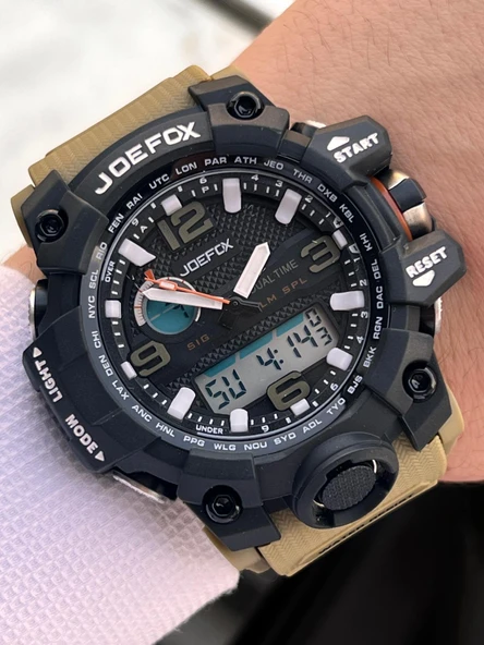 Joefox Digital Ve Analog 2 Yıl Garantili Kronmetre+Takvim+Alarm+Aydınlatma Erkek Kol Saati JOE.BK13 ürün görseli