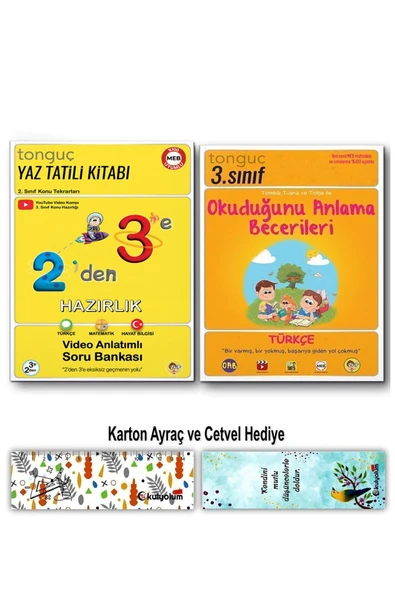 Tonguç Yayınları 2'den 3'e Hazırlık Tatil Kitabı ve 3. Sınıf Okuma Anlama
