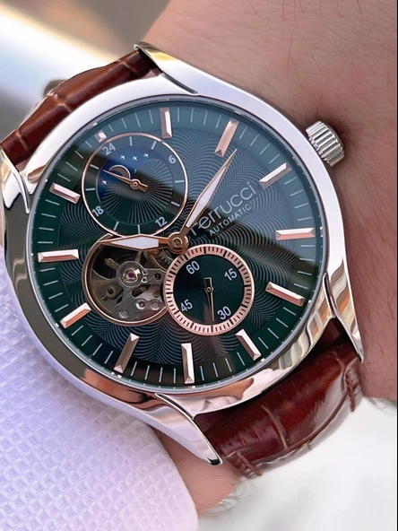 Ferucci Otomatik Ay/Güneş Kadran Özellikli 30 Mt Suya Dayanıklı Erkek Kol Saati EFC.03343.04 ürün görseli