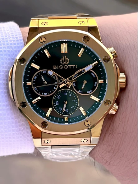 Bigotti Özel Kutulu Nişan Ve Damat Saati 2 Yıl Garantili İç Fonksiyonları Aktif Erkek Kol Saati BX04 - Resim 3