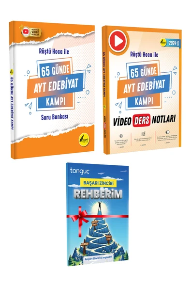 REHBER MATEMATİK YAYINLARI 65 Günde AYT Edebiyat Kamp Kitabı Ve AYT Edebiyat Video Notları Başarı Zinciri Rehberim HEDİYELİ