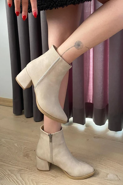 Kadın York Kırem Zümrüt Yandan Taşlı ( 6 cm ) Topuklu Sivri Burun Bot - 5