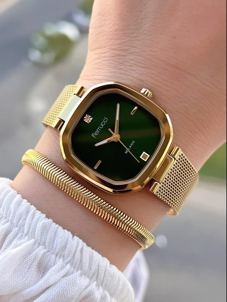 Ferrucci Çelik Kordon 2 Yıl Garantili Yeni Sezon 30 Mt Suya Dayanıklı Kadın Kol Saati B.03412.M08 ürün görseli