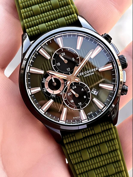 Lee Cooper Silikon Kordon İç Fonksiyonları Aktif 5 Atm Suya Dayanıklı Erkek Kol Saati ELC.08183.675 - Resim 4