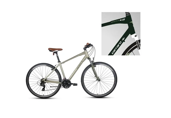 CARRARO SPORTIVE 220 ERKEK ŞEHİR BİSİKLETİ 457H V 28 JANT 21 VİTES MAT KOYU YEŞİL-BEYAZ-YEŞİL ürün görseli