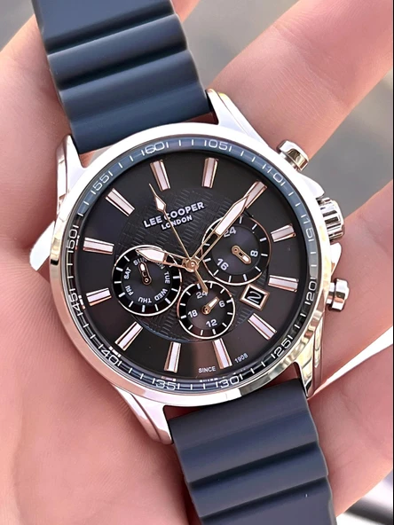 Lee Cooper Silikon Kordon İç Fonksiyonları Aktif 5 Atm Suya Dayanıklı Erkek Kol Saati ELC.08170.351 - Resim 4