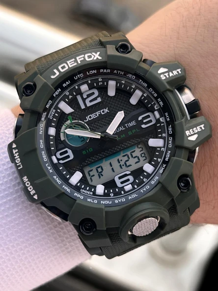 Joefox Digital Ve Analog 2 Yıl Garantili Kronmetre+Takvim+Alarm+Aydınlatma Erkek Kol Saati JOE.BK09 ürün görseli