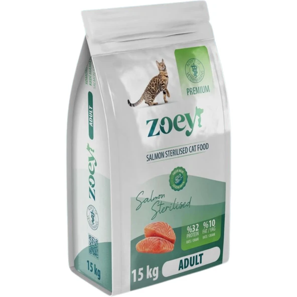 Zoey Somonlu Kısırlaştırılmış Yetişkin Kedi Maması 15 KG ürün görseli