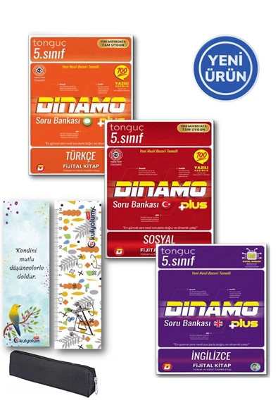 Tonguç Yayınları 5. Sınıf Dinamo Sözel Set ( Türkçe - Sosyal Bilgiler - Ingilizce ) Soru Bankaları