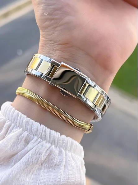 Ferrucci Çelik Kordon 2 Yıl Garantili 3 Atm Suya Dayanıklı Kadın Kol Saati+Bileklik BFC.03435.06 - Resim 3