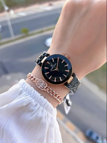 Daniel Klein Özel Kesme Camlı 3 Atm Suya Dayanıklı 2 Yıl Garantili Kadın Kol Saati+Bileklik V92601.5 - Resim 2