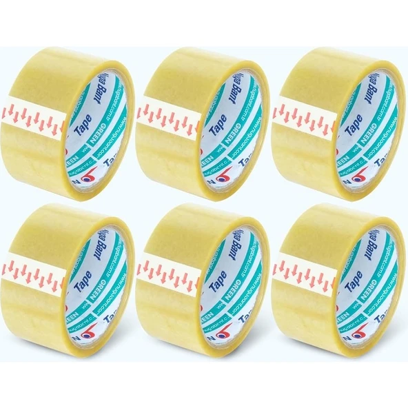 Nuga Bant 40 mt Şeffaf Koli Bandı Akrilik 6 Adet